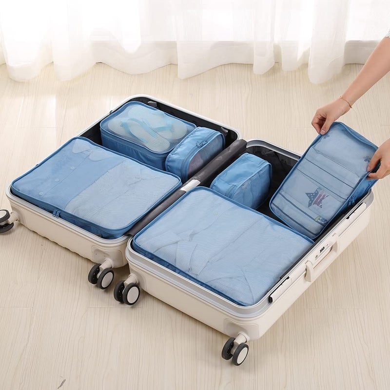 JJ POWER Travel Packing Cubes, Luggage Organizers with Shoe Bag (Sea Blue) - Image 5